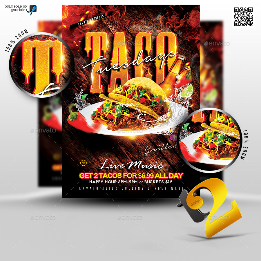taco tuesday flyer template by take2design graphicriver taco flyer